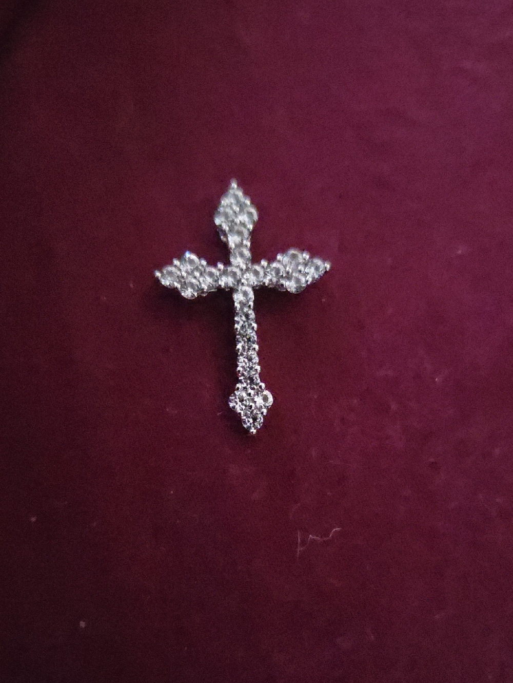 Rhinestone Cross Pendant - Silver Sparkle